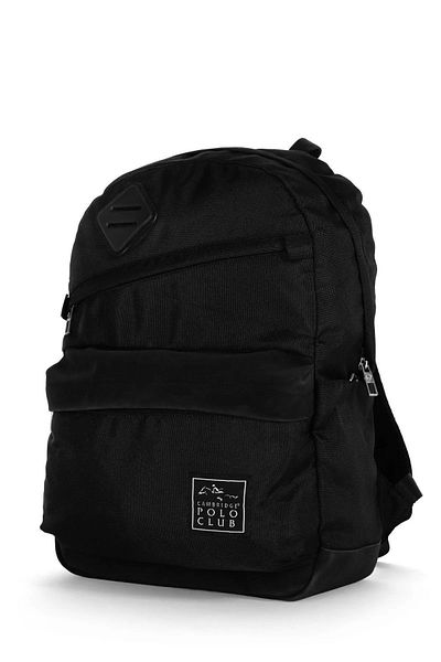 Cambridge Polo Club Unisex Black School Bag - 3 Compartments, Creative Cpc3011.001