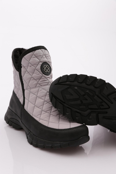 DGN Kadın Kürklü Fermuarlı Bot Gri Gri 216323224