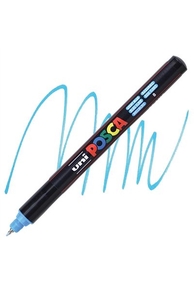 Uni Posca قلم تحديد ملصقات Uniball Posca مقاس 0.7 مم - أزرق فاتح (8) / Pc1mr