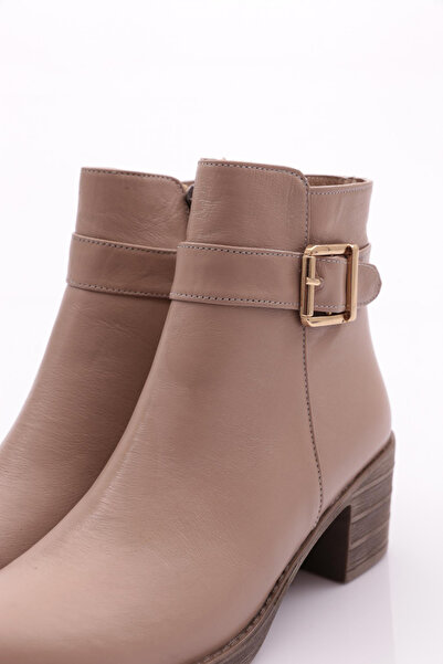 DGN Γυναικείες μπότες με τακούνι από γνήσιο δέρμα Mink - 96623294