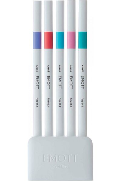 Uni Posca Uniball Emott 0.4mm 5-Piece Acrylic Drawing Pen Set - Candy Pop Colors