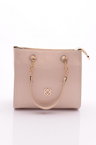 DGN Cream Colored Chain Women's Bag - Patent Leather 7653437
