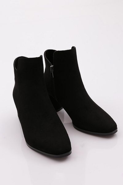DGN Μαύρα Suede 102 Γυναικείες μπότες με τακούνι