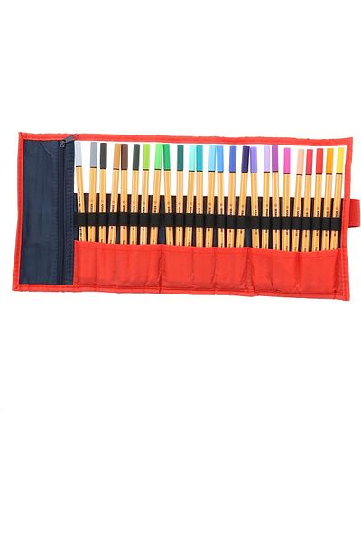 Stabilo Point 88 Rolletset 25-Piece Fineliner Roll Pen Holder Set / 8825-021