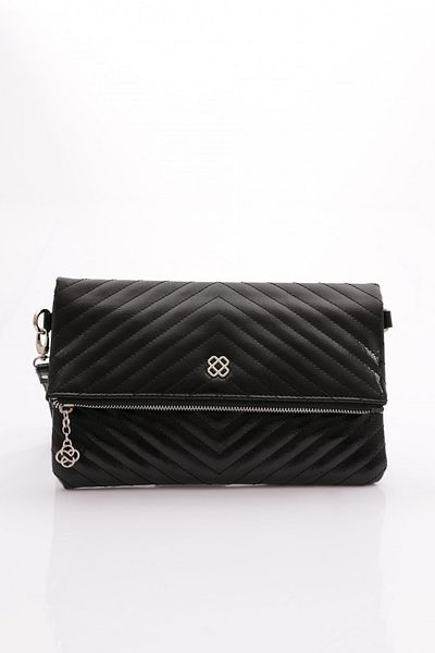 DGN Black Patent Leather Women's Bag - Wrinkled Model 548103588