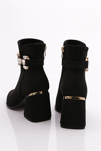 DGN Kadın Topuklu Bot Siyah Süet 33243481