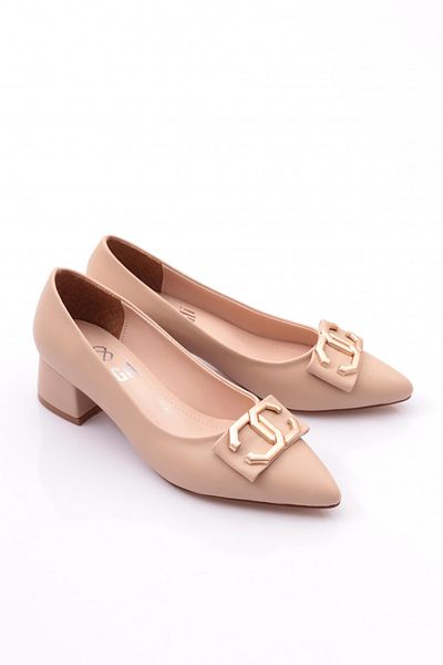 DGN Pantofi cu toc de damă bej - 215262621