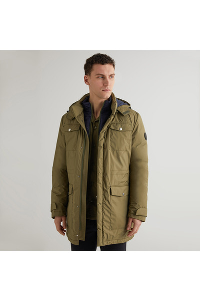 Gant Erkek Yeşil Kapüşonlu Mont