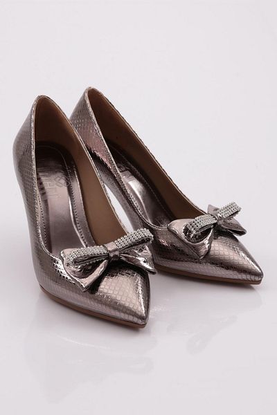 DGN Pantofi de damă cu toc înalt Platinum Snake Metallic 4711062821