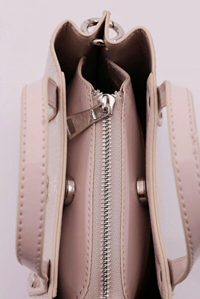 DGN Geantă de zi cu zi pentru femei din piele lacuită de crocodil bej - 41613431