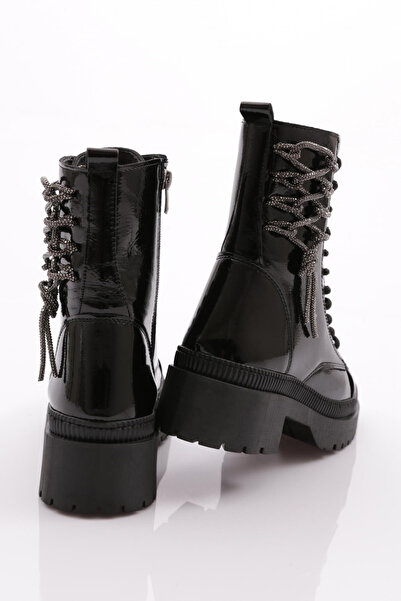 DGN Kadın Bot Siyah Kırışık Rugan 101333421027