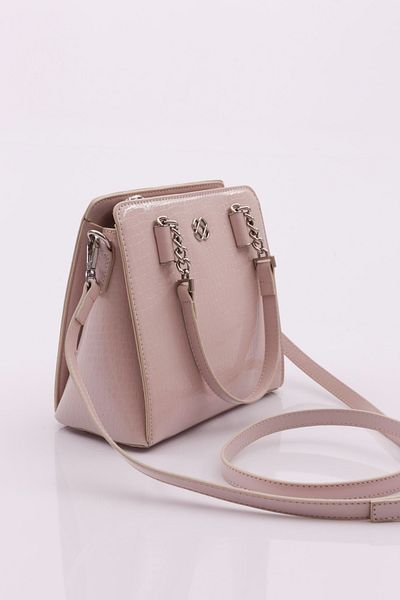 DGN Beige Patent Leather Croco - Women's Chain Bag