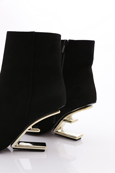 DGN Kadın Topuklu Bot Siyah Süet 22173327