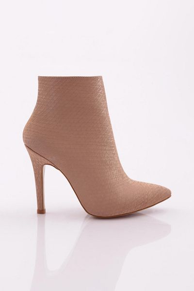 DGN Γυναικείες μπότες με τακούνι Nude printed 4113564