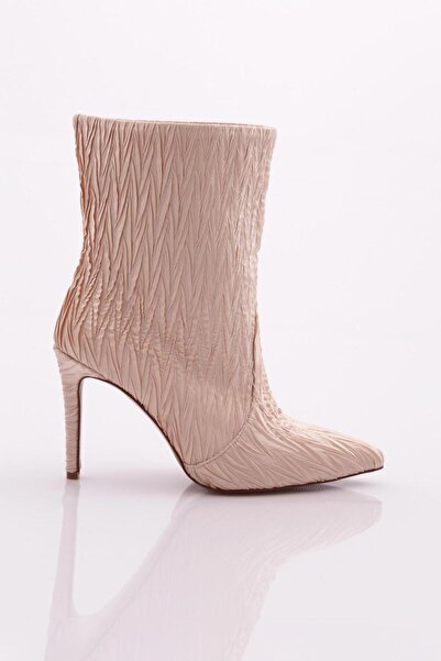 DGN Γυναικείες Μπότες Μπεζ Σατέν 4161622821