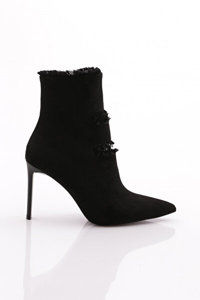 DGN Cizme de dama din piele intoarsa neagra 63632859