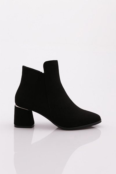 DGN Μαύρα Suede 102 Γυναικείες μπότες με τακούνι