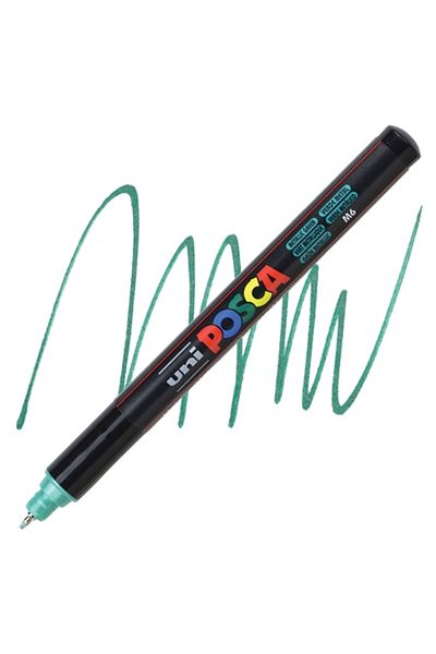 Uni Posca Uniball Posca 0.7mm Green Metallic Fine Poster Marker - M6 / Pc1mr