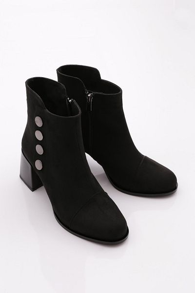 DGN Γυναικείες μπότες με τακούνι 1725 Model Black Suede