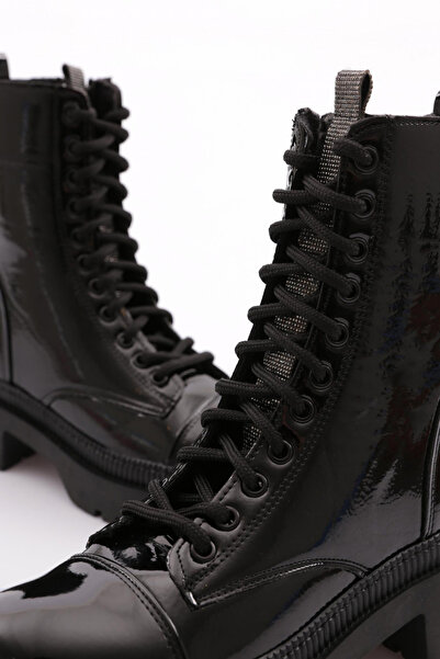 DGN Kadın Bot Siyah Kırışık Rugan 101213421027