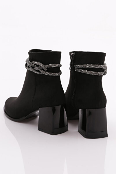 DGN Kadın Topuklu Ayakkabı Siyah Süet 2810121033