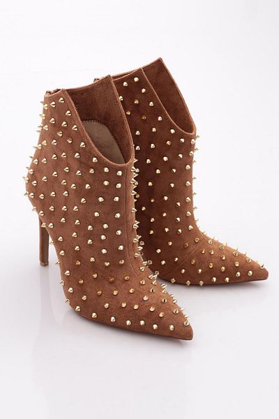 DGN Tan Suede γυναικείες μπότες με τακούνι - 22463236