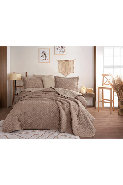 Hobby Silvana Kadife Yatak Örtüsü - Geometrik