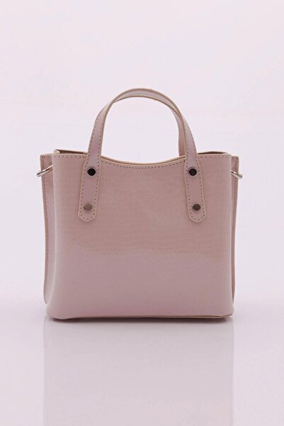 DGN Geantă de zi cu zi pentru femei din piele lacuită de crocodil bej - 41613431