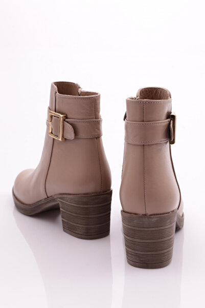 DGN Γυναικείες μπότες με τακούνι από γνήσιο δέρμα Mink - 96623294