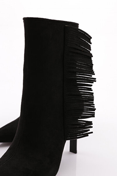 DGN Kadın Topuklu Bot Siyah Süet 63922859