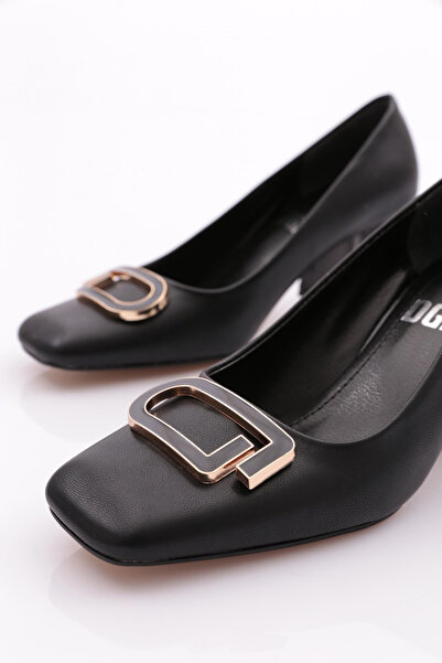 DGN Kadın Kalın Topuklu Ayakkabı Siyah 217892621