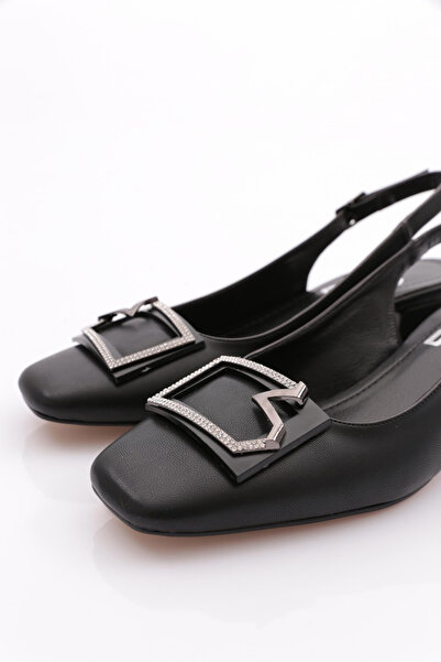 DGN Kadın Arkası Açık Topuklu Ayakkabı Siyah 2122621