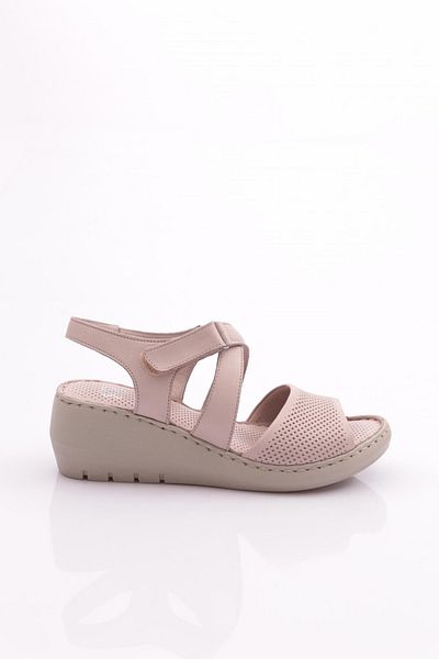 DGN 1005 Sandale cu velcro pentru femei cu toc gros