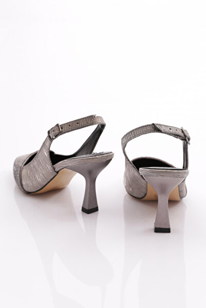 DGN Pantofi de rochie de seara de dama cu dungi platina 2193102621