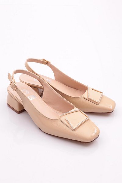 DGN Piele lacuita Piele lacuita sifonata 214522621   - Pantofi de damă cu toc deschis la spate