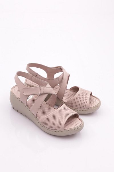 DGN 1005 Sandale cu velcro pentru femei cu toc gros