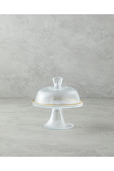 English Home Suport de prezentare cu picioare din sticla Glimmer 16 cm Transparent-Auriu
