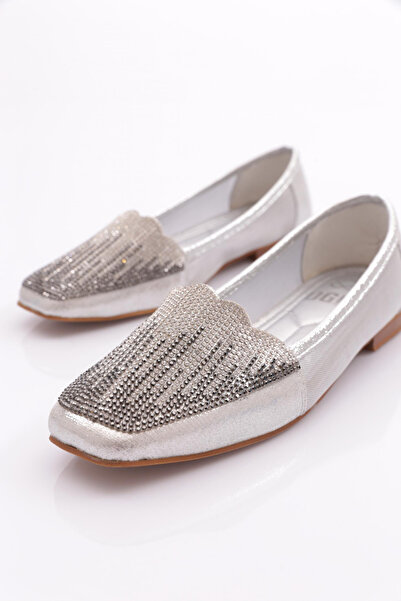 DGN Balerina de damă cu vârf plat, model argintiu 35210102621