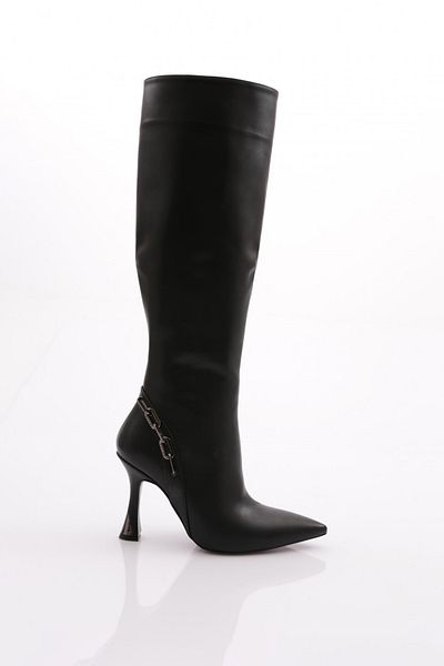 DGN Women's Chain Back Boots Black 110253236
