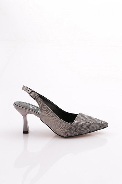 DGN Pantofi de rochie de seara de dama cu dungi platina 2193102621