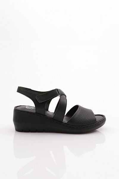 DGN 1005 Sandale cu velcro pentru femei cu toc gros
