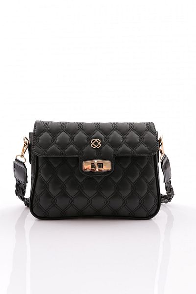 DGN Black Patent Leather Women's Braided Bag - 112823210535102