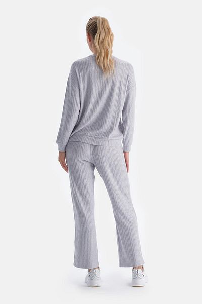 Dagi Graue Strickhose mit Details