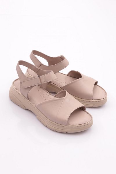 DGN Sandale de dama din piele naturala argintie - curea la glezna, model 4793243