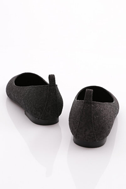 DGN Kadın Sivri Burun Babet Siyah Simli 2773557