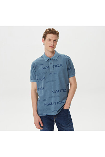 Nautica Erkek Mavi Classic Fit Kısa Kollu Polo Yaka T-Shirt