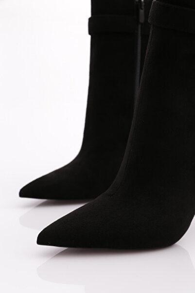 DGN Kadın Topuklu Bot Siyah Süet 63942859