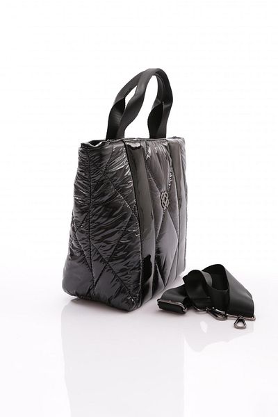 DGN Black Patent Leather Large Bag - with Handle, Women, 11282333735102
