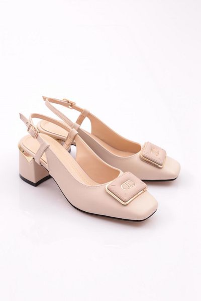 DGN Pantofi cu toc de damă bej - 352293539
