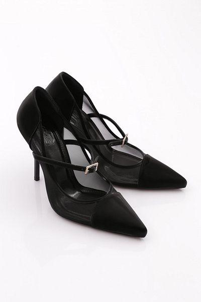 DGN Black Women's Heeled Shoes - Opening Model